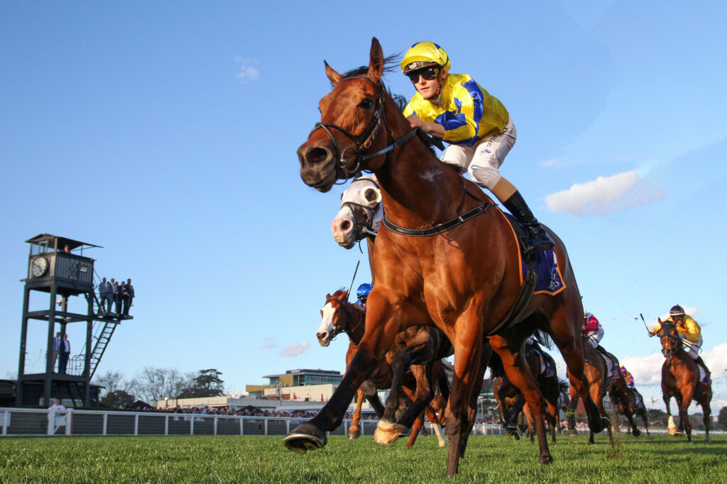 Snapdancer winning the 2022 Memsie Stakes at Caulfield in Australia