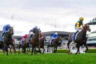 Ceolwulf winning Randwick's 2024 King Charles III Stakes