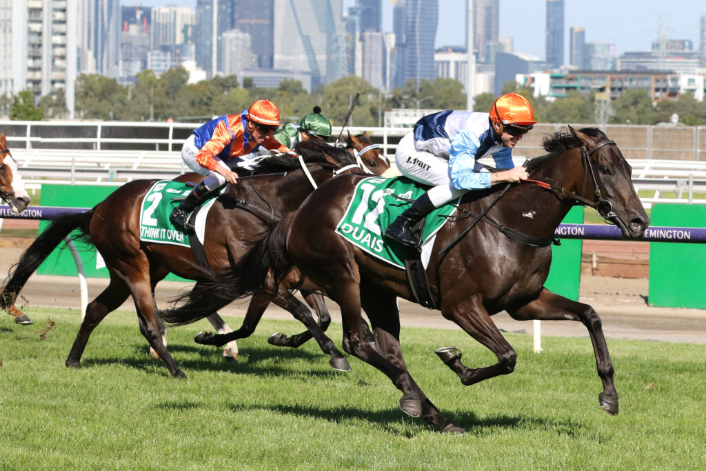 2021 Queensland Oaks winner Duais (pictured winning Flemington's Australian Cup in 2022)