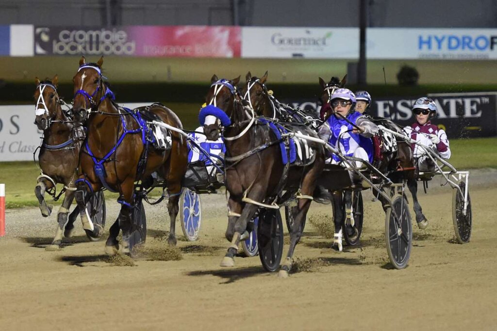 Don’t Stop Dreaming winning the Auckland Co-Op Taxis 300-3000 City Of Auckland FFA Mob Pace on 21 March 2025. Photo by Race Images NZ.