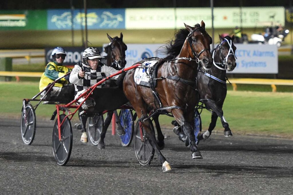 Leap To Fame winning the 2025 THE RACE BY betcha on 4 April 2025. Photo by Race Images NZ.