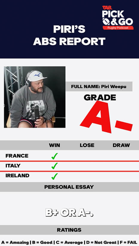 ABs Report Card |  Pick & Go Podcast